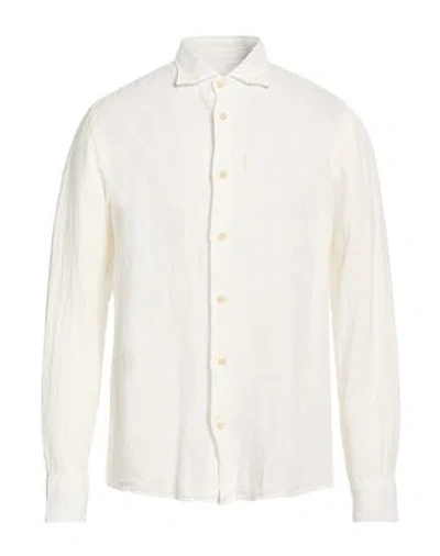 Drumohr Man Shirt White Size Xl Linen