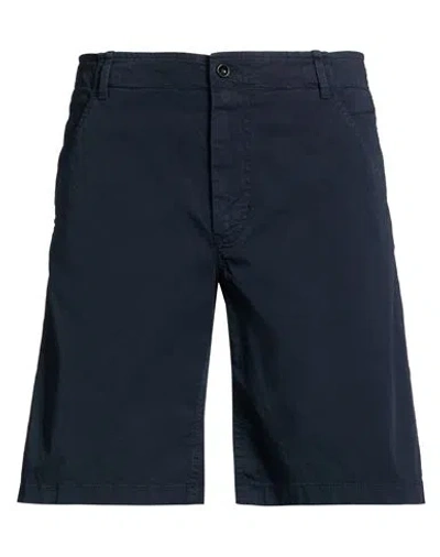 Drumohr Man Shorts & Bermuda Shorts Midnight Blue Size 40 Cotton, Elastane