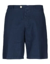 Drumohr Man Shorts & Bermuda Shorts Midnight Blue Size M Linen In Blue