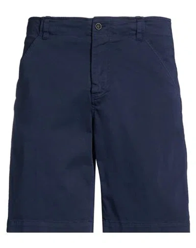 Drumohr Man Shorts & Bermuda Shorts Navy Size 28 Cotton, Elastane