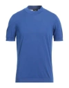 Drumohr Man Sweater Azure Size 40 Cotton In Blue