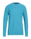 Drumohr Man Sweater Turquoise Size 40 Cotton In Blue