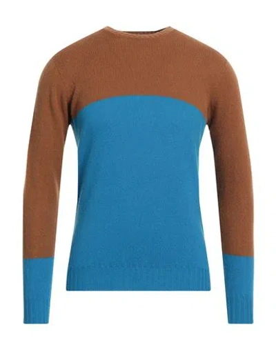 Drumohr Man Sweater Azure Size 42 Cashmere In Blue