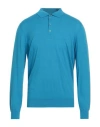 Drumohr Man Sweater Azure Size 42 Cashmere In Blue