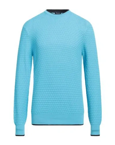 Drumohr Man Sweater Azure Size 44 Cotton In Blue