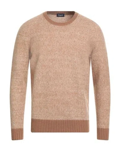 Drumohr Man Sweater Beige Size 40 Lambswool