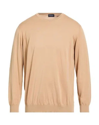 Drumohr Man Sweater Beige Size 44 Cotton In Brown