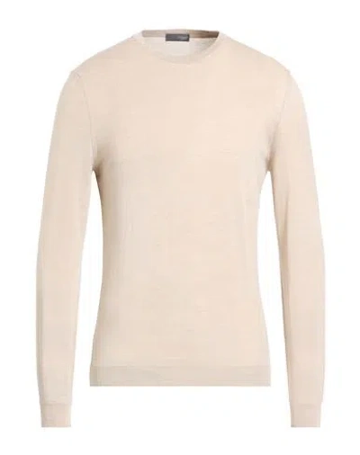 Drumohr Man Sweater Beige Size 44 Super 140s Wool In Neutral