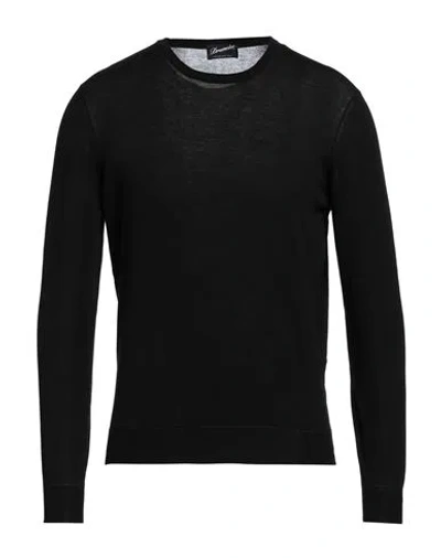 Drumohr Man Sweater Black Size 38 Cotton In Black