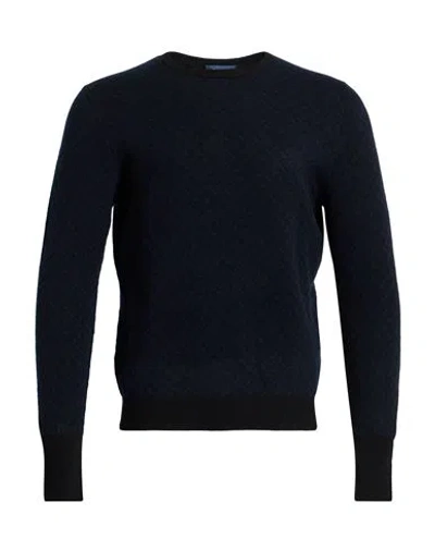 Drumohr Man Sweater Black Size 40 Cashmere In Blue