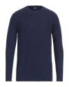 Drumohr Man Sweater Midnight Blue Size 44 Cotton In Blue