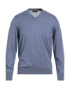 Drumohr Man Sweater Blue Size 42 Cashmere, Silk