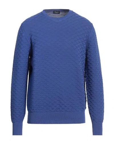 Drumohr Man Sweater Blue Size 42 Cotton