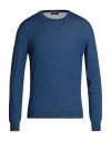 Drumohr Man Sweater Blue Size 40 Cotton In Blue