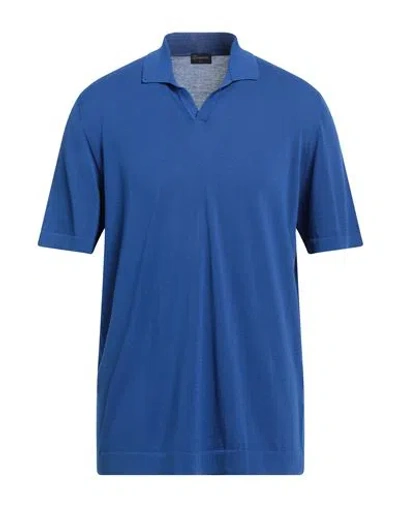 Drumohr Man Sweater Blue Size 44 Cotton