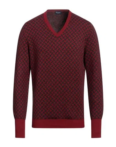 Drumohr Man Sweater Brick Red Size 40 Cashmere