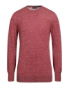 Drumohr Man Sweater Brick Size 38 Wool, Silk, Linen In Red