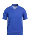 Drumohr Man Sweater Bright Blue Size 40 Cotton