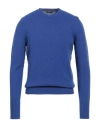 Drumohr Man Sweater Bright Blue Size 46 Lambswool In Blue