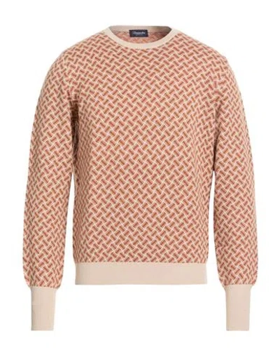 Drumohr Man Sweater Brown Size 44 Cashmere In Neutral