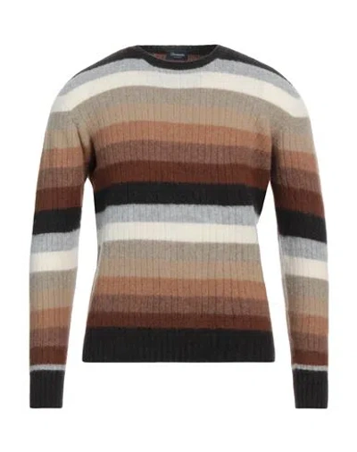 Drumohr Man Sweater Brown Size 40 Lambswool
