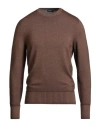 Drumohr Man Sweater Brown Size 46 Merino Wool