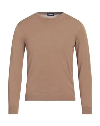 Drumohr Man Sweater Camel Size 36 Cotton In Beige