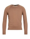 Drumohr Man Sweater Camel Size 36 Super 140s Wool In Sand