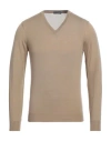 Drumohr Man Sweater Camel Size 36 Super 140s Wool In Beige