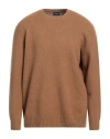 Drumohr Man Sweater Camel Size 48 Lambswool In Beige