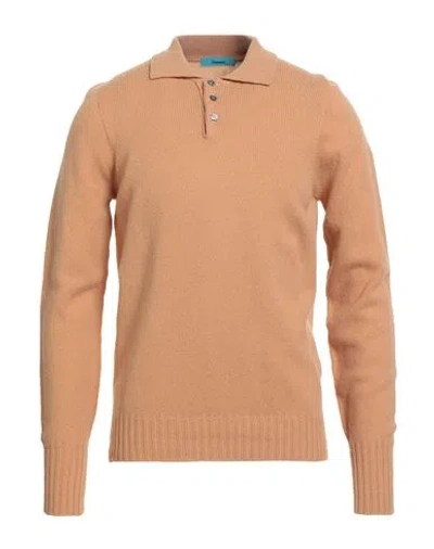 Drumohr Man Sweater Camel Size 40 Lambswool