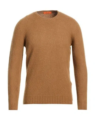 Drumohr Man Sweater Camel Size 42 Wool In Brown