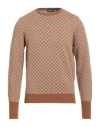 Drumohr Man Sweater Camel Size 44 Cashmere In Brown
