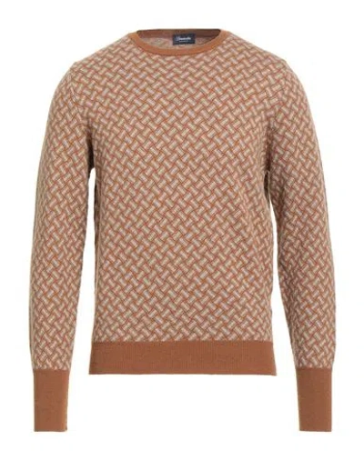 Drumohr Man Sweater Camel Size 44 Cashmere In Brown