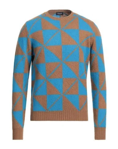 Drumohr Man Sweater Camel Size 44 Lambswool In Beige