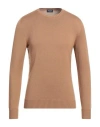Drumohr Man Sweater Camel Size 46 Merino Wool In Brown