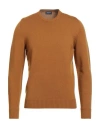 Drumohr Man Sweater Camel Size 46 Merino Wool In Brown