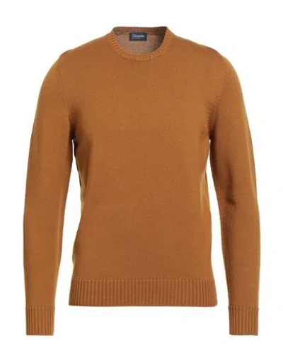 Drumohr Man Sweater Camel Size 46 Merino Wool In Brown