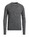 Drumohr Man Sweater Charcoal Size 40 Merino Wool In Black