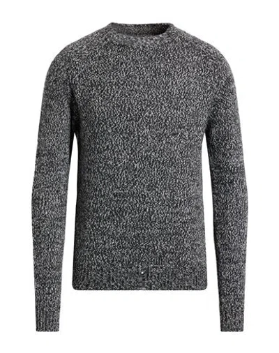 Drumohr Man Sweater Charcoal Size 40 Merino Wool In Black