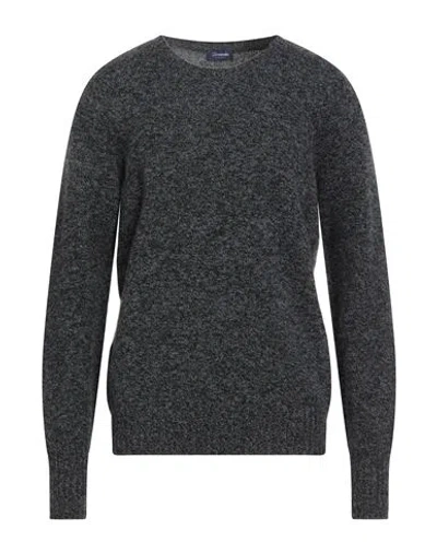 Drumohr Man Sweater Charcoal Size 44 Lambswool In Gray