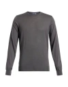 Drumohr Man Sweater Charcoal Size 44 Super 140s Wool In Gray