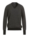 Drumohr Man Sweater Charcoal Size 46 Cashmere In Gray