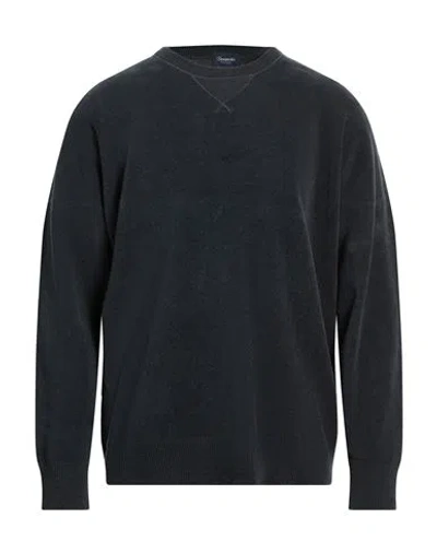 Drumohr Man Sweater Charcoal Size 48 Cotton, Virgin Wool In Gray