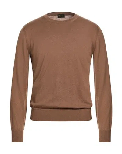 Drumohr Man Sweater Chocolate Brown Size 40 Cashmere