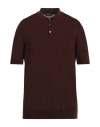 Drumohr Man Sweater Chocolate Brown Size 44 Linen, Cotton