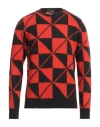 Drumohr Man Sweater Coral Size 46 Lambswool In Red
