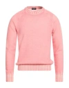 Drumohr Man Sweater Coral Size 46 Cashmere In Pink