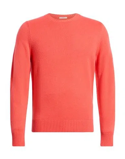 Drumohr Man Sweater Coral Size 46 Cashmere In Red