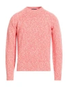 Drumohr Man Sweater Coral Size 46 Lambswool In Pink